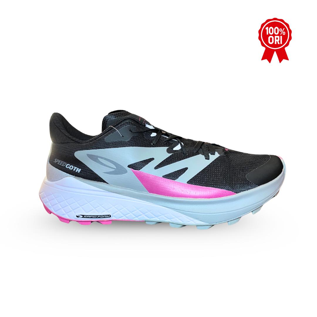SEPATU TRAILRUN 910 NINETEN YUZA SPEEDGOTH HITAM/BIRU MUDA/MERAH STABILO - ORIGINAL 100%